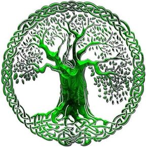 Tree of Life - Green Swirls Vinyl Decal Bumper Wall Laptop Window Sticker 5"