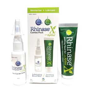 New:Rhinase X Combo Pack - Nasal Gel (30g) & Spray (30ml) for Complete Nasal Relief: Dryness, Congestion, Post Nasal Drip, and Allergies. Retain Moisture, Protect Against Moisture Loss and xylitol