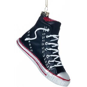 Set of 2 Glass Sneaker Shoe Ornament, Cute Hand Blown Glass High Top Sneaker Shoe Ornaments for Christmas Tree