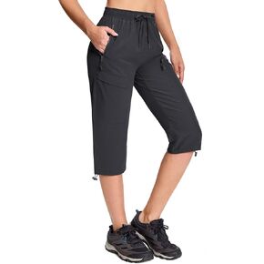MAGCOMSEN Women's Capri Pants UPF 50+ Lightweight Hiking Cargo Capri Joggers Quick Dry Golf Summer Pants with 5 Pockets