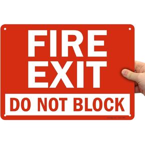 SmartSign "Fire Exit - Do Not Block" Sign | 10" x 14" Plastic