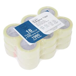 LOGANPACK Heavy Duty Packing Tape 18 Rolls, Total 1980Y, Clear Packing Tape, 1.88 inch x 110 Yards, 2 mil, Ultra Strong for Shipping Packing Moving Sealing, Thicker Clear Packing Tape