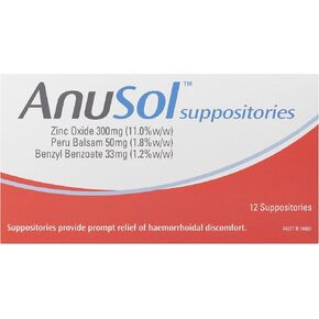 Anusol Suppositories 12 in Saudi Arabia