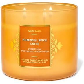 Bath & Body Works, White Barn 3-Wick Candle w/Essential Oils - 14.5 oz - New Core Scents! (Pumpkin Spice Latte)
