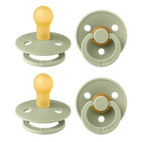 BIBS Colour Soother 4-Pack | BPA Free Dummy Pacifier | Round Nipple | Natural Rubber Latex | Made in Denmark | Size 18-36 Months | Iron Glow Mix