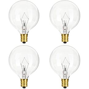 Scentsy Light Bulb for Full Size Wax Melts Warmers Replacement 25 Watt Type G16.5 Light Bulb E12 Candelabra Base 120 Volt Pack of 4…