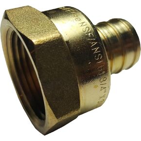 10 PIECES XFITTING 3/4" PEX X 3/4" FEMALE THREADED ADAPTER BRASS CRIMP FITTING - BRASS, FULL PORT