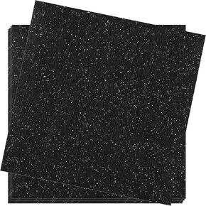 Crafasso 12" x 12" 300gms Heavy & Premium Glitter cardstock, 15 Sheets, White