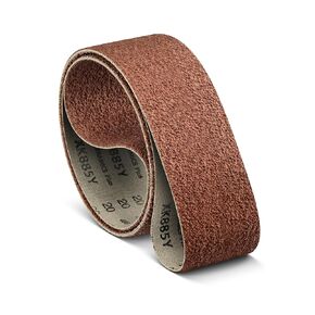 VSM Abrasive Belt, 3" Width, 21" Length, Ceramic, 120 Grit, Tear-Resistant Flexible Cloth Backing, Pack of 3 Durable Sandpaper Abrasive Belts, Hand-Held Machine Compatible