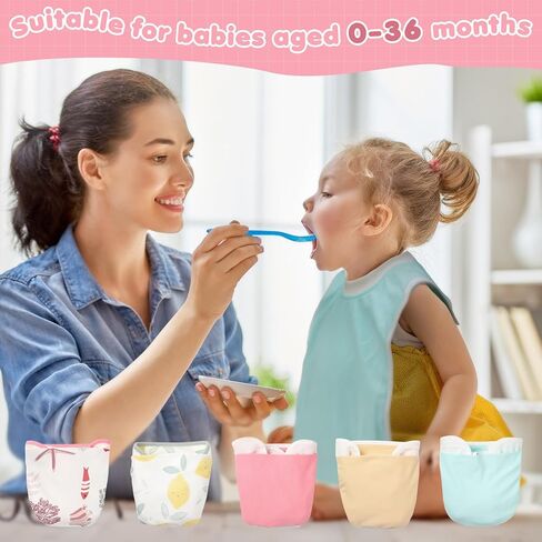 Newwiee 5 Pcs Pullover Toddler Bibs Full Coverage Baby Bibs Soft Absorbent Cotton Towel Bibs for Toddler Drooling Feeding in Kuwait