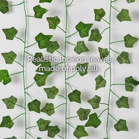 Elements Fake Ivy Garland, Poly Silk Ivy Wall decor with UV protection, Indoor Outdoor Décor for Living Room, Bedroom , Party, Wedding and Patio and Poolside, 84 Inch, 960 Leaves, Green in Saudi Arabia