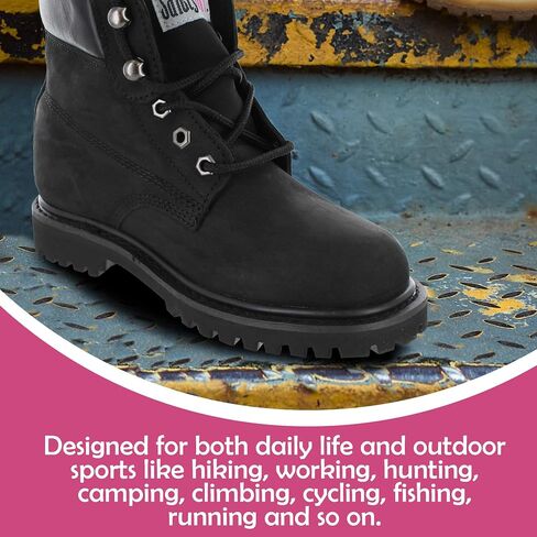 Women’s Work Boots | Waterproof Leather Work Boots for Women | Oil & Slip-Resistant Soft Toe Boots for Women | Premium Nubuck Leather | Lightweight and Comfortable | Black Leather - 6M in Saudi Arabia