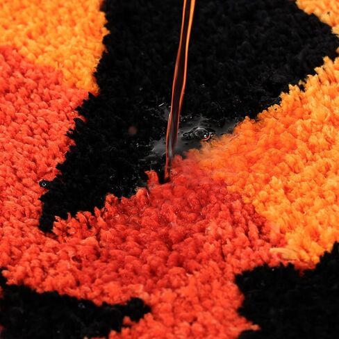 سجادة حمام الهالوين من TRUEDAYS، بساط حمام لطيف على شكل يقطين برتقالي للهالوين، سجادة حمام غير قابلة للانزلاق ماصة للحمام وغرفة النوم والمنزل in Kuwait