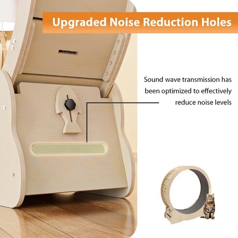 عجلة تمرين القطط من NATUYA للقطط الداخلية، جهاز تمرين الجري للقطط مع آلية القفل، تدريب الجري فائق الهدوء للياقة البدنية للقطط، سهل التجميع (أسود) in Kuwait