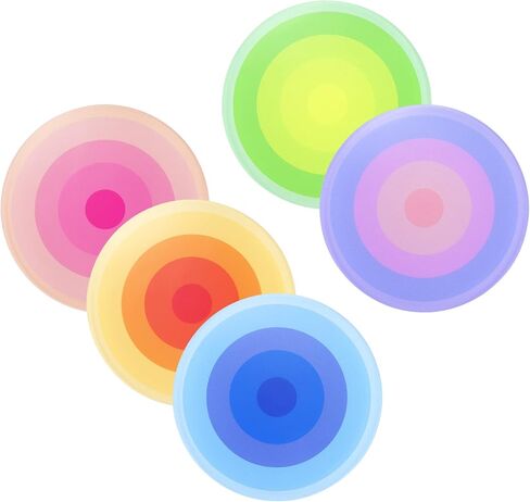 قواعد أكواب للشرب مكونة من 5 قطع لطاولة القهوة، مجموعة قواعد أكواب من الأكريليك، قواعد أكواب دائرية مرحة للأكواب (5 ألوان) in Kuwait