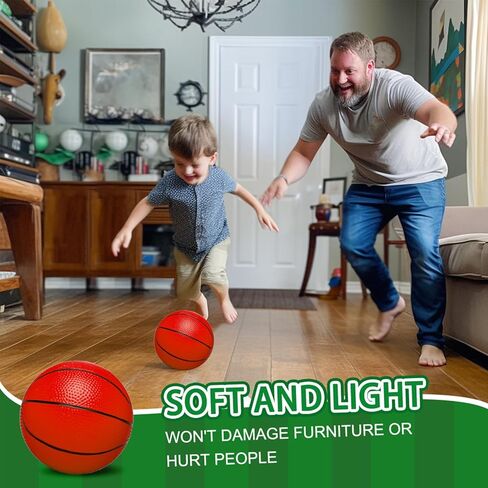 كرة سلة صغيرة من البولي فينيل كلوريد مقاس 7 بوصات لأطواق كرة السلة الداخلية، كرة سلة مطاطية ناعمة بديلة صغيرة مقاس 7 بوصات لمجموعات أطواق كرة السلة فوق الباب، كرات سلة صغيرة للأطفال (4 قطع مع مضخة هواء) in Kuwait