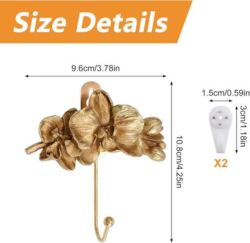 MOROBOR 1Pcs Floral Embossed Hook Household Towel Hanger, Wall Mounted Towel Hanger, 3D Flower Wall Decor Flower Wall Hanger, Single Prong Hook in Kuwait