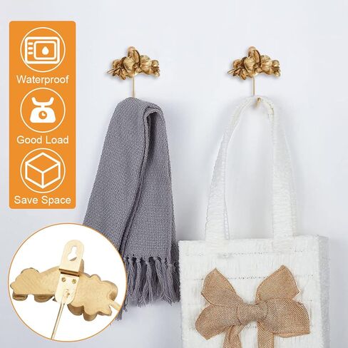 MOROBOR 1Pcs Floral Embossed Hook Household Towel Hanger, Wall Mounted Towel Hanger, 3D Flower Wall Decor Flower Wall Hanger, Single Prong Hook in Kuwait