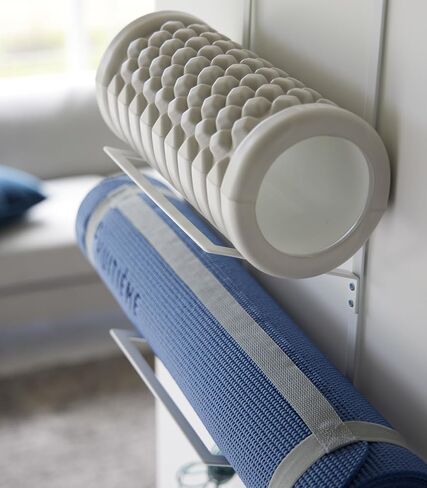 Tower Over-The-Door Yoga Mat Storage Hanger - 3-Tier Organizer for Foam Rollers, Backpacks, Hats, Bags - Extra Closet Space Saver - Steel in Saudi Arabia