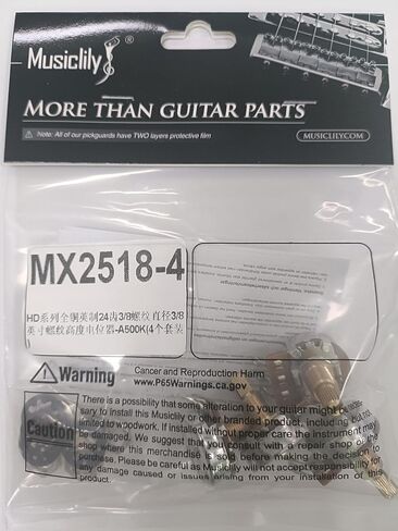 Musiclily Pro A250K Full Brass Inch Sized Fine 24-Spline Split Shaft Pots Audio Taper Potentiometers for USA Electric Guitar Bass (Set of 3) in Kuwait