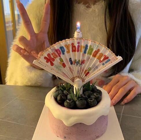 Birthday candles, creative surprising whimsical cake props, viral fan-shaped banners, children's party decoration setups, whimsical candles, suitable for any celebration (Clown(Banner)) in Saudi Arabia
