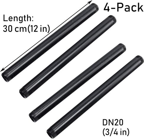 4 Pack DN20 (3/4-inch) Equal Couplings, 2-Way Pipe Fitting Malleable DN20 Iron Female Tube Connector for DIY Steampunk Vintage Style Furniture in Kuwait