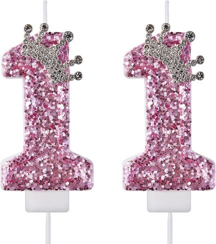 11 Birthday Candles, 11th Cake Candles, Pink Happy Birthday Number 11 Candles Cake Topper Decorations for Party Kids Boys Girls in Saudi Arabia