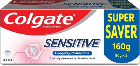 Colgate Sensitive Everyday Protection Toothpaste, Combo Pack of 160g (80g X 2), Specifically Developed for Sensitive Teeth & Healthy Gums, Colgate Toothpaste for Prevention of Cavities & Plaque in Saudi Arabia