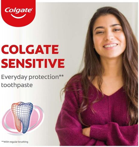 Colgate Sensitive Everyday Protection Toothpaste, Combo Pack of 160g (80g X 2), Specifically Developed for Sensitive Teeth & Healthy Gums, Colgate Toothpaste for Prevention of Cavities & Plaque in Saudi Arabia