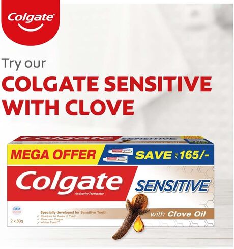 Colgate Sensitive Everyday Protection Toothpaste, Combo Pack of 160g (80g X 2), Specifically Developed for Sensitive Teeth & Healthy Gums, Colgate Toothpaste for Prevention of Cavities & Plaque in Saudi Arabia