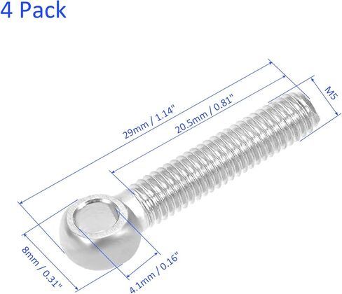 4 قطع من مسامير رفع الكتف الآلية - مسامير رفع من الفولاذ المقاوم للصدأ لسياج الثريا تنطبق على ديكور الحديقة (M5mmx25mm) in Kuwait