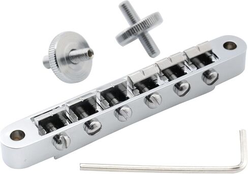 Musiclily Pro 52mm ABR-1 Tune-o-matic Bridge لجيتار كهربائي Epiphone Les Paul SG Style، كروم in Saudi Arabia