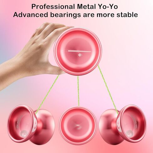 واتيوبو يويو احترافي غير مستجيب للبالغين من المعدن سريع الاستجابة للاطفال والمبتدئين، مصنوع من خليط معدني من الالومنيوم على شكل تنس الطاولة V8 خدعة مع خيط يويو in Kuwait