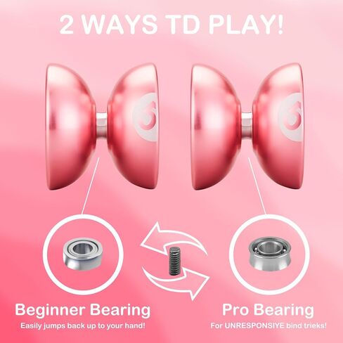 واتيوبو يويو احترافي غير مستجيب للبالغين من المعدن سريع الاستجابة للاطفال والمبتدئين، مصنوع من خليط معدني من الالومنيوم على شكل تنس الطاولة V8 خدعة مع خيط يويو in Kuwait