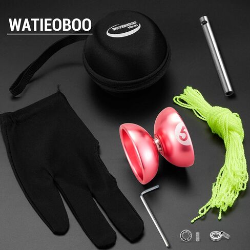 واتيوبو يويو احترافي غير مستجيب للبالغين من المعدن سريع الاستجابة للاطفال والمبتدئين، مصنوع من خليط معدني من الالومنيوم على شكل تنس الطاولة V8 خدعة مع خيط يويو in Kuwait