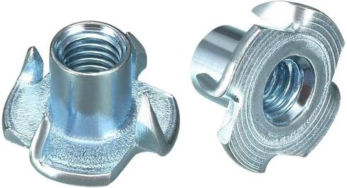 NGe M10 x 10mm T-Nuts, 4-Prong Tee Nut Fasteners, Pronged Tee Nut for Wooden Furniture and Climbing Hold, Pack of 50 in Kuwait