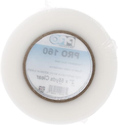 ProTapes Pro Duct 160 عالي الأداء مقاوم للماء، شريط لاصق شفاف قابل للإزالة، طول 55 ياردة × عرض 2 بوصة، شفاف (عبوة من قطعة واحدة) in Kuwait
