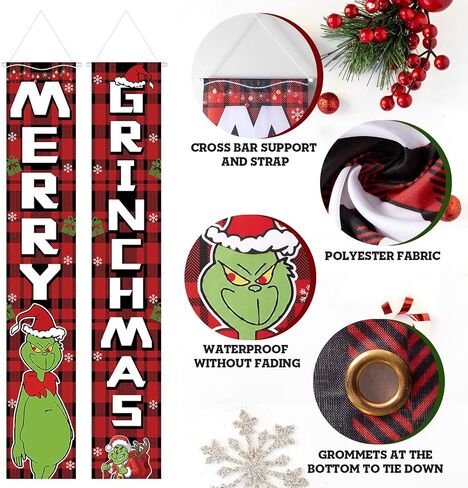 NEWISH Christmas Decorations, Indoor/Outdoor Christmas Decorations, Merry Christmas Decor, Christmas Banners for Party Front Porch Fireplace Wall in Saudi Arabia