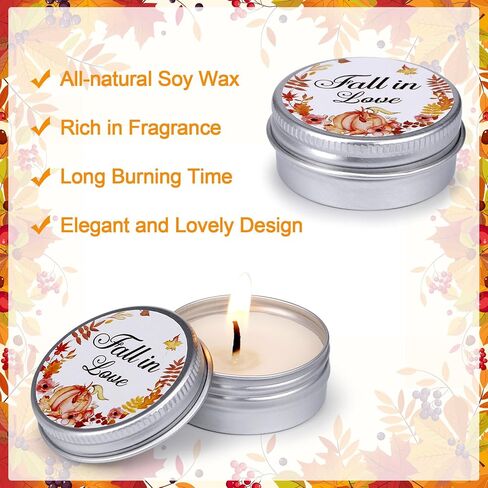 MTLEE 50 Pcs Wedding Candles Gift Wedding Favors for Guests 1 Oz Lavender Scented Soy Wax Candle Aromatherapy Candle Favors for Bridal Shower Rustic Wedding Party Guests (Orange Color,Fall in Love) in Saudi Arabia