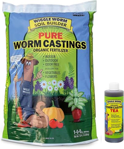100% Pure Organic Worm Castings Fertilizer, 30-Pounds - Improves Soil Fertility and Aeration for Houseplants, Vegetables, Gardens, and More – OMRI-Listed and Mineral-Dense in Kuwait