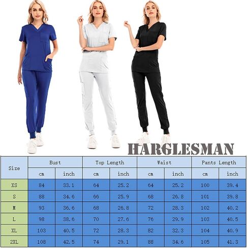 HARGLESMAN Scrubs Medical Uniform Women Scrubs Sets in Saudi Arabia