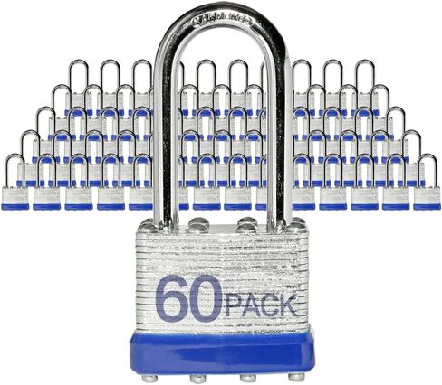 Locks Laminated Steel Keyed Padlocks Keyed Alike Locks Bulk, Long Shackle Padlocks, Pack of 6 for Hasp Latch, Sheds, Fences, Storage Locker, School, Gym in Kuwait