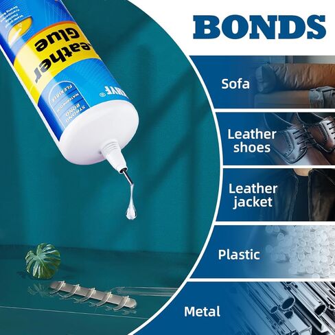 Leather Glue - 30g Leather Glue Adhesive, Clear Super Glue for Bonding Between Leather and Leather, Leather and Others Materials, Suitable for All Kinds of Leather, PU Leather,Permanent, Washable in Kuwait
