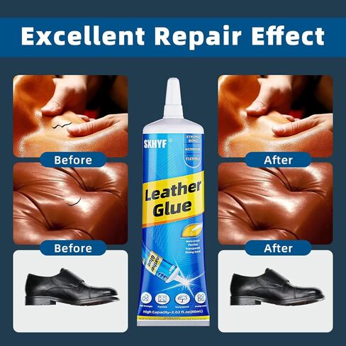 Leather Glue - 30g Leather Glue Adhesive, Clear Super Glue for Bonding Between Leather and Leather, Leather and Others Materials, Suitable for All Kinds of Leather, PU Leather,Permanent, Washable in Kuwait