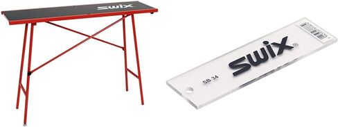 سويكس T75W عرض 120 × 35 سم | طاولة شمع مدمجة خفيفة الوزن، ملحقات ضبط ارتفاع ساق واحدة للتزلج والتزحلق على الجليد، باللون الأحمر in Saudi Arabia