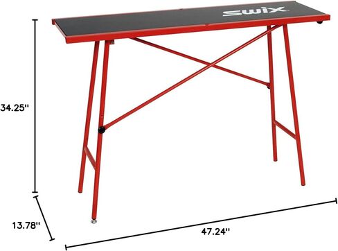 سويكس T75W عرض 120 × 35 سم | طاولة شمع مدمجة خفيفة الوزن، ملحقات ضبط ارتفاع ساق واحدة للتزلج والتزحلق على الجليد، باللون الأحمر in Saudi Arabia