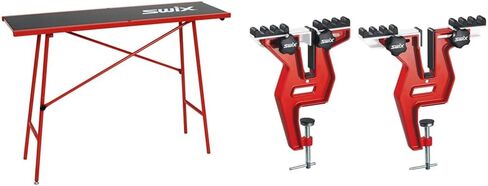 سويكس T75W عرض 120 × 35 سم | طاولة شمع مدمجة خفيفة الوزن، ملحقات ضبط ارتفاع ساق واحدة للتزلج والتزحلق على الجليد، باللون الأحمر in Saudi Arabia