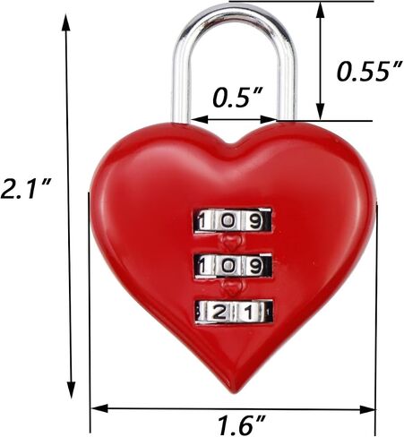 Dnyta 3pcs Small Locks Set Aluminum Alloy Love Shape Combination Padlock Small Combination Padlock for Luggage Computer Bags Suitcases Briefcases Bags(Pink) in Saudi Arabia