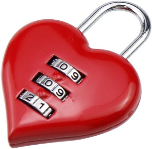 Dnyta 3pcs Small Locks Set Aluminum Alloy Love Shape Combination Padlock Small Combination Padlock for Luggage Computer Bags Suitcases Briefcases Bags(Pink) in Saudi Arabia