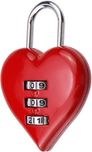 Dnyta 3pcs Small Locks Set Aluminum Alloy Love Shape Combination Padlock Small Combination Padlock for Luggage Computer Bags Suitcases Briefcases Bags(Pink) in Saudi Arabia
